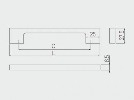 Maner mobila UZ819, aluminiu, 128mm [1]