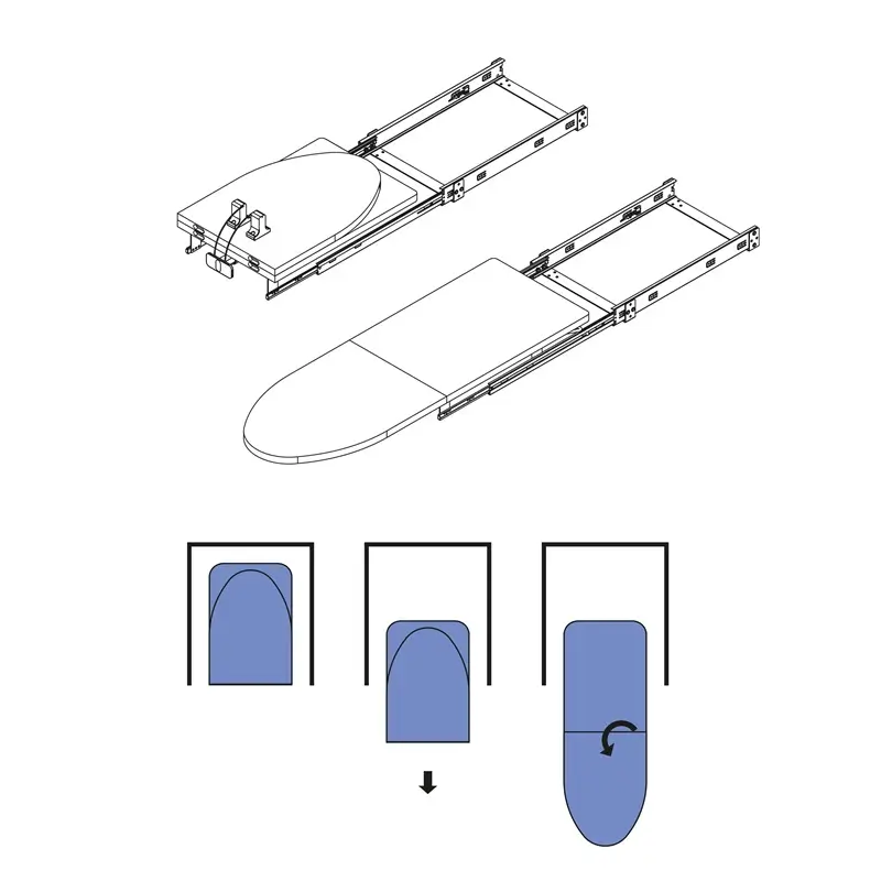 Masa de calcat incorporabila 890×300 mm gri [6]