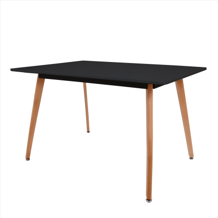 Mese bucatarie si dining - Masa dining 120x80 - blat MDF negru - picioare fag