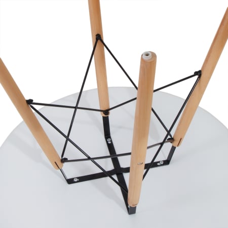 Masa living - diametru 80 - blat MDF alb - picioare fag [1]
