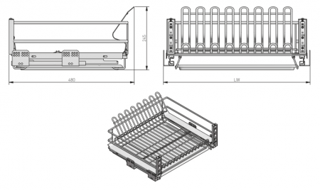 Picurator Vase Inox Incorporabil MovixPro 600mm, Soft-close, Crom [2]