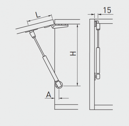 Piston gaz pentru ridicare usi mobila, 120N [3]