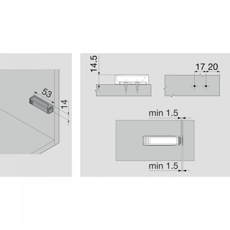 Placuta adaptare dreapta TIP-ON BLUM varianta scurta, alb [2]