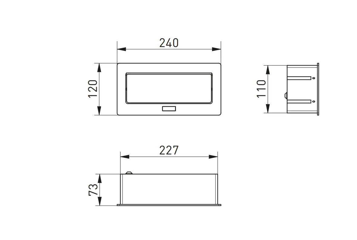 Priza incastrabila dreptunghiulara 2xSCHUKO, 2xUSB, 1xRJ45, negru mat [8]
