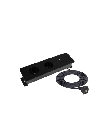 PRIZE INCORPORABILE IN BLAT - Priza incastrabila dreptunghiulara TAOBOX 2xSCHUKO, USB A+C