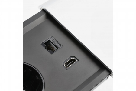 Priza incastrata in blat gri PRESTINO 2xSchuko, USB A+C, HDMI [2]