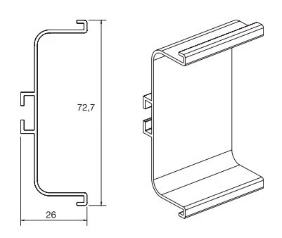 Profil maner GOLA C aluminiu, lungime 2m [1]