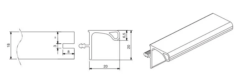 Profil maner GOLA corpuri superioare aluminiu, lungime 2m [2]