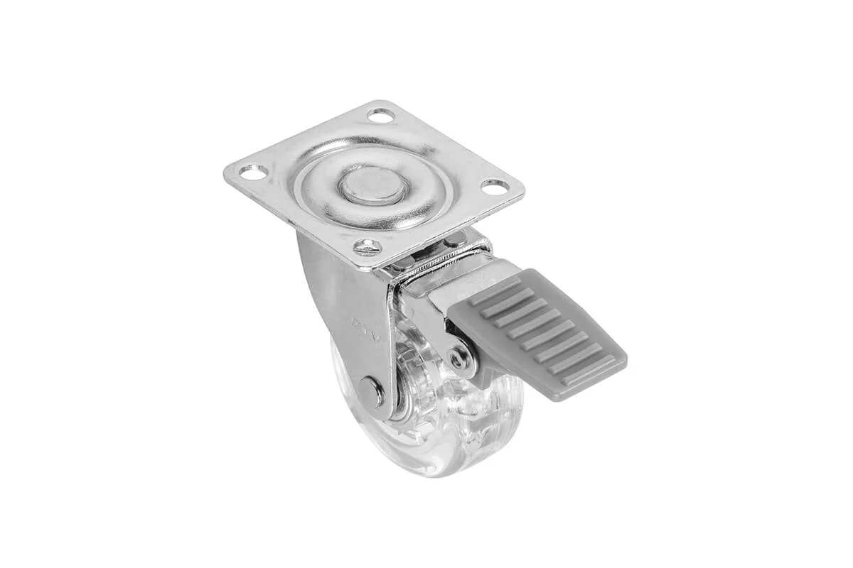 Picioare mobila - Rotila din silicon cu frana 50mm