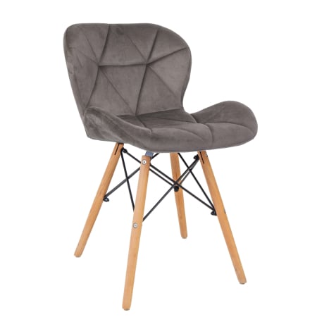 Scaune bucatarie / living - Scaun bucatarie catifea, cadru de lemn, gri, 73 x 47 cm