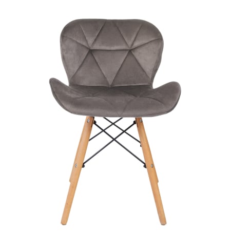 Scaun bucatarie catifea, cadru de lemn, gri, 73 x 47 cm [1]