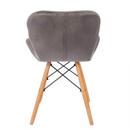 Scaun bucatarie catifea, cadru de lemn, gri, 73 x 47 cm [3]