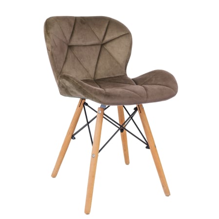 Scaune bucatarie / living - Scaun bucatarie catifea, cadru de lemn, maro, 73 x 47 cm