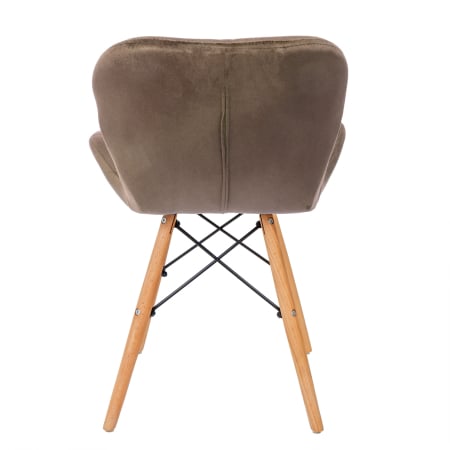 Scaun bucatarie catifea, cadru de lemn, maro, 73 x 47 cm [3]