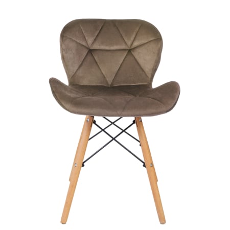 Scaun bucatarie catifea, cadru de lemn, maro, 73 x 47 cm [1]