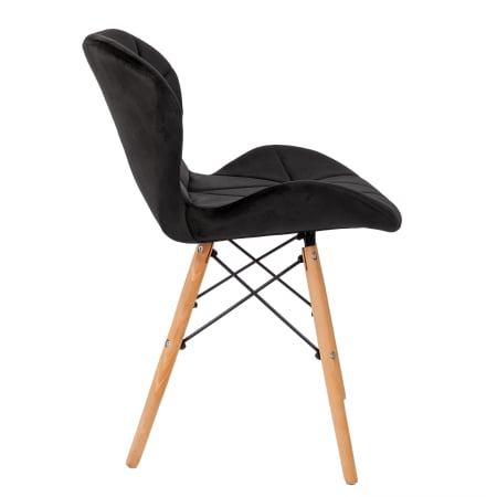 Scaun bucatarie catifea, cadru de lemn, negru, 73 x 47 cm [4]
