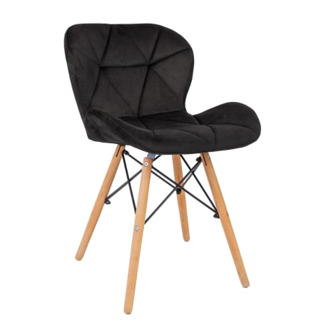 Scaune bucatarie / living - Scaun bucatarie catifea, cadru de lemn, negru, 73 x 47 cm