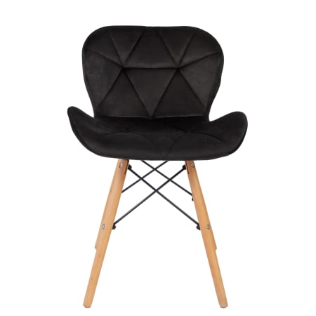 Scaun bucatarie catifea, cadru de lemn, negru, 73 x 47 cm [1]