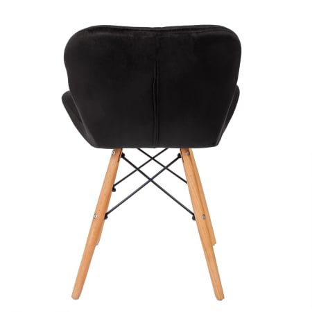 Scaun bucatarie catifea, cadru de lemn, negru, 73 x 47 cm [3]
