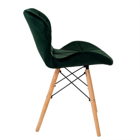 Scaun bucatarie catifea, cadru de lemn, verde, 73 x 47 cm [2]