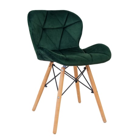 Scaune bucatarie / living - Scaun bucatarie catifea, cadru de lemn, verde, 73 x 47 cm