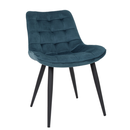 Scaune bucatarie / living - Scaun bucatarie catifea, cadru metalic, albastru, 82 x 49 cm