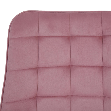 Scaun bucatarie catifea, cadru metalic, roz, 82 x 49 cm [5]