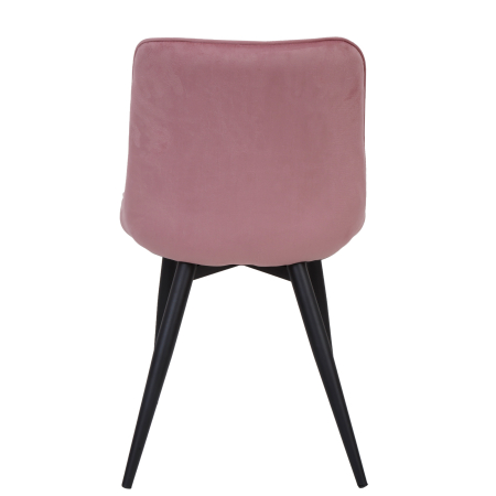 Scaun bucatarie catifea, cadru metalic, roz, 82 x 49 cm [4]
