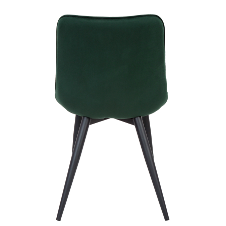 Scaun bucatarie catifea verde, cadru negru, 82 x 49 cm [4]