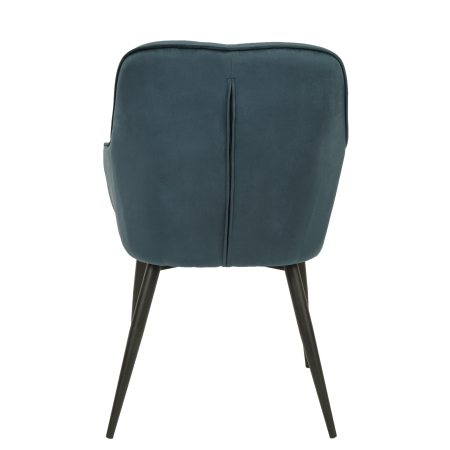Scaun bucatarie/living catifea albastru, cadru negru, 81 x 61 cm [3]