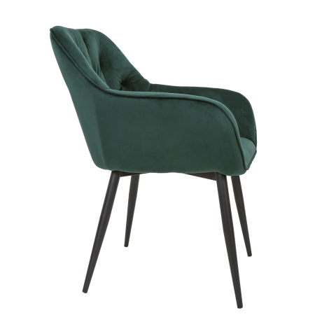 Scaun bucatarie/living catifea verde, cadru negru, 81 x 61 cm [2]