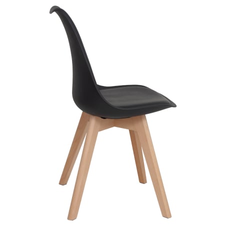 Scaun bucatarie piele ecologica - cadru lemn, negru [2]
