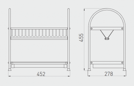 Scurgător de vase din inox pe două nivele pentru blat, 452mm [1]