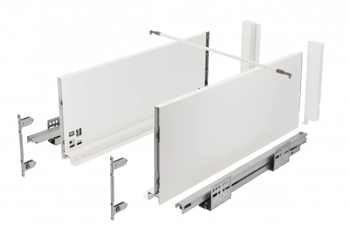 Glisiere sertar mobila - Sertar AXISPRO 450mm, H167 Push to open, extragere totala, alb