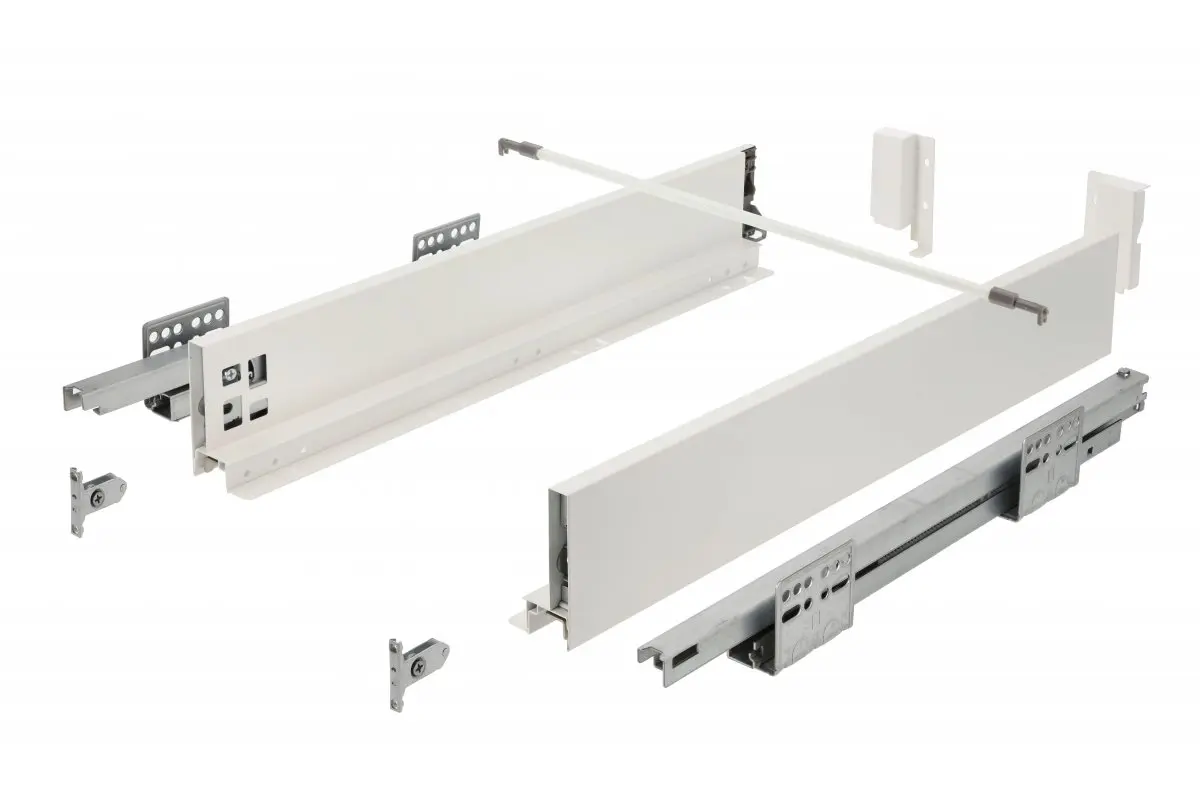 Glisiere sertar mobila - Sertar AXISPRO 500mm, H167 Push to open, extragere totala, alb