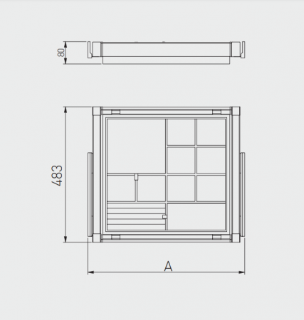 Sertar Organizator Bijuterii ELITE 600mm, Alb [3]