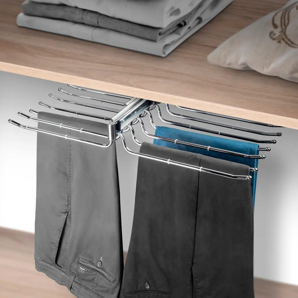 Suport pantaloni extractibil dublu cu 18 brate, crom [2]
