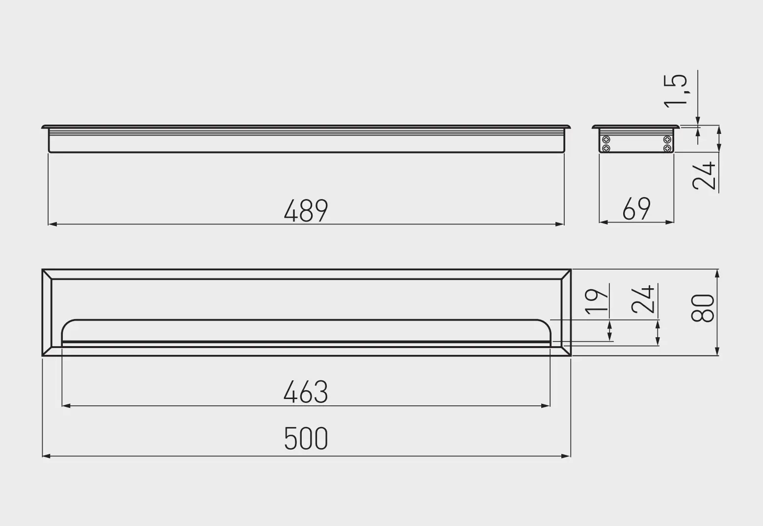 Suport trecere cabluri MERIDA aluminiu 80x500mm [3]