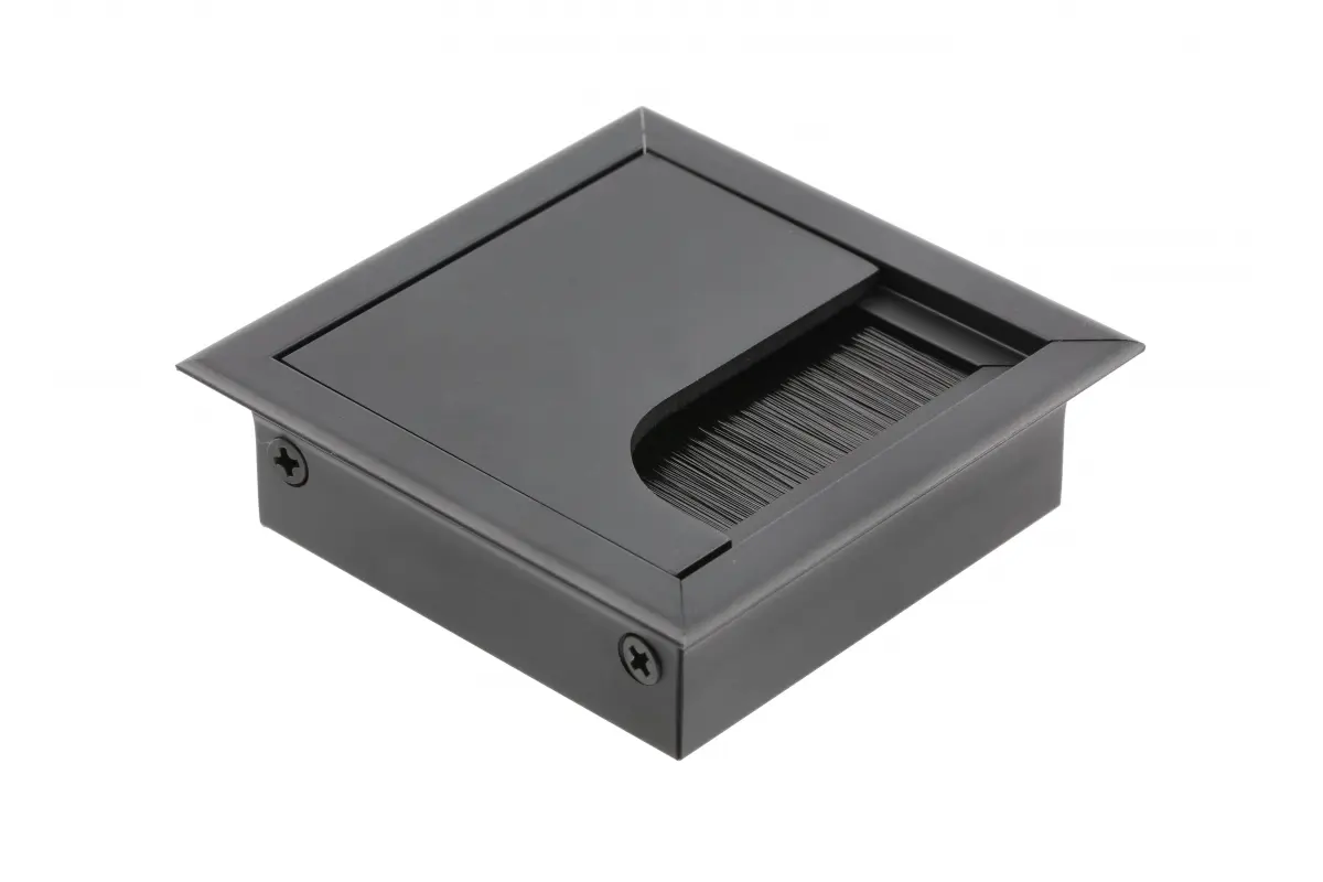 Suport trecere cabluri MERIDA negru mat 80x80mm