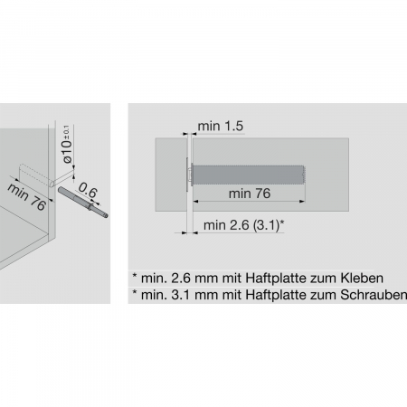 TIP-ON Blum set cu Magnet, Versiune Lungă, Gri [1]