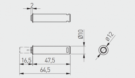 TIP-ON incastrabil GTV scurt, varf silicon, gri antracit [1]
