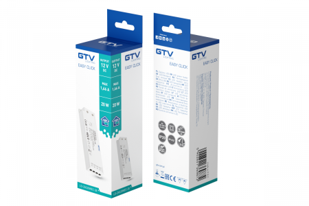 Transformator slim, EASY CLICK, 12V, 20W, 4 porturi MiniAmp, IP20 [1]