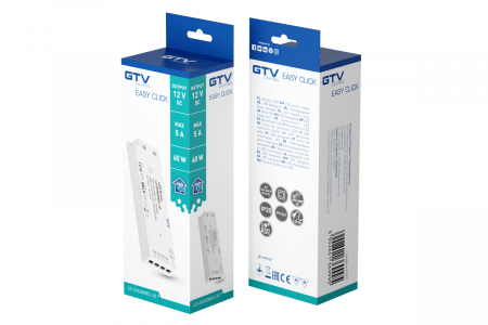 Transformator slim, EASY CLICK, 12V, 60W, 6 porturi MiniAmp, IP20 [1]