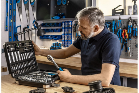 Tricou Polo Hogert 100% bumbac, albastru navy, marimea L [1]