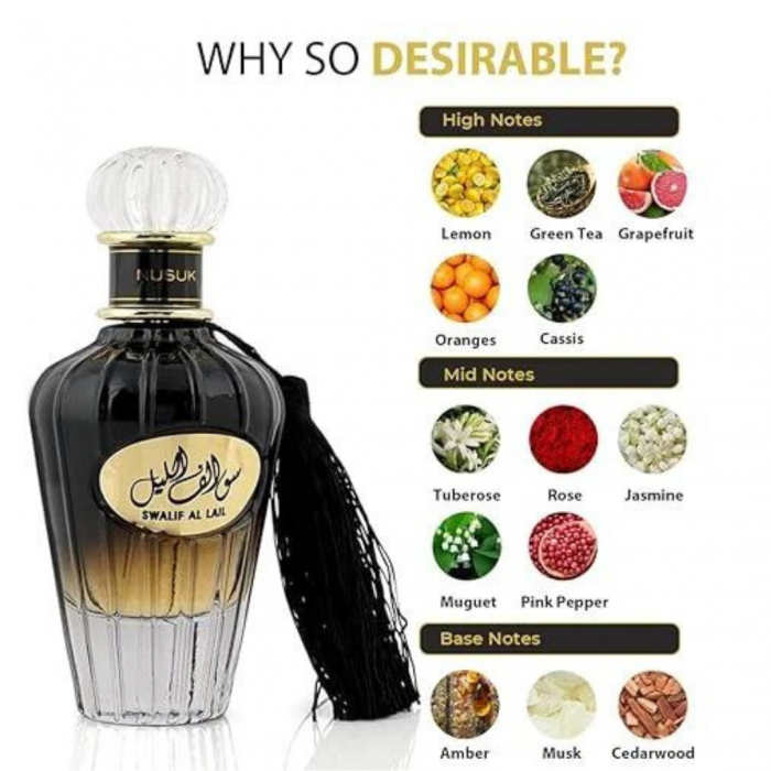 Swalif Al Lail 100ml - Apa de Parfum, barbati [4]
