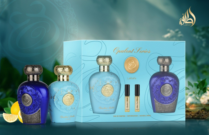 Set cadou Lattafa Opulent 2x100ml (Opulent Blue Oud Elixir & Dubai ) [3]