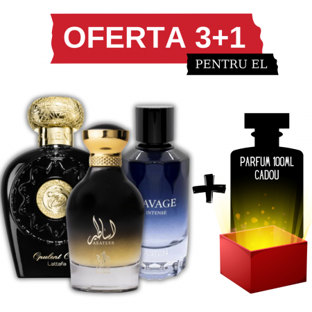 Oferta 3+1 - Opulent Oud + Asateer + Savage Intense + Cadou 100ml