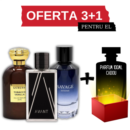 Set cu parfum GRATIS - Tobacco Vanilla + Avant + Savage Intense + Cadou 100ml