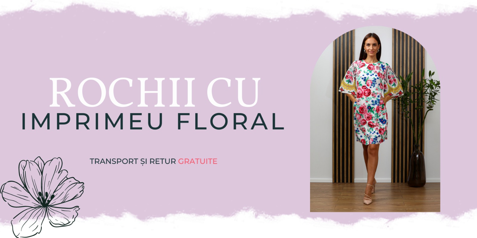rochii imprimeu floral banner