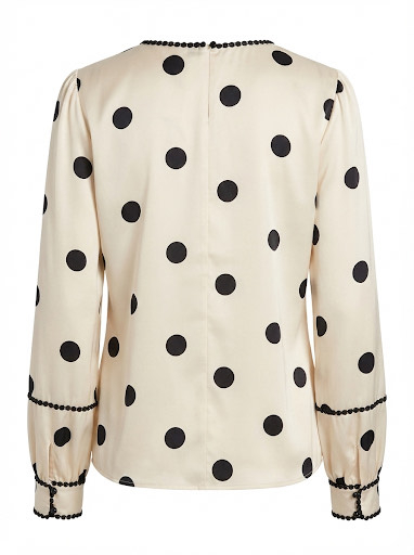 Bluză bej accesorizată cu dantelă [2]